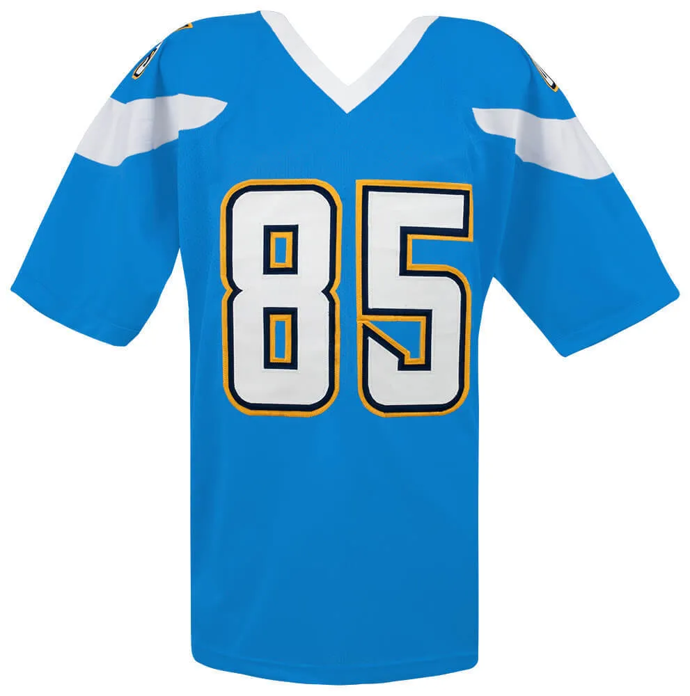 Antonio Gates (CHARGERS) Signed Light Blue Custom Football Jersey (SCHWARTZ COA)